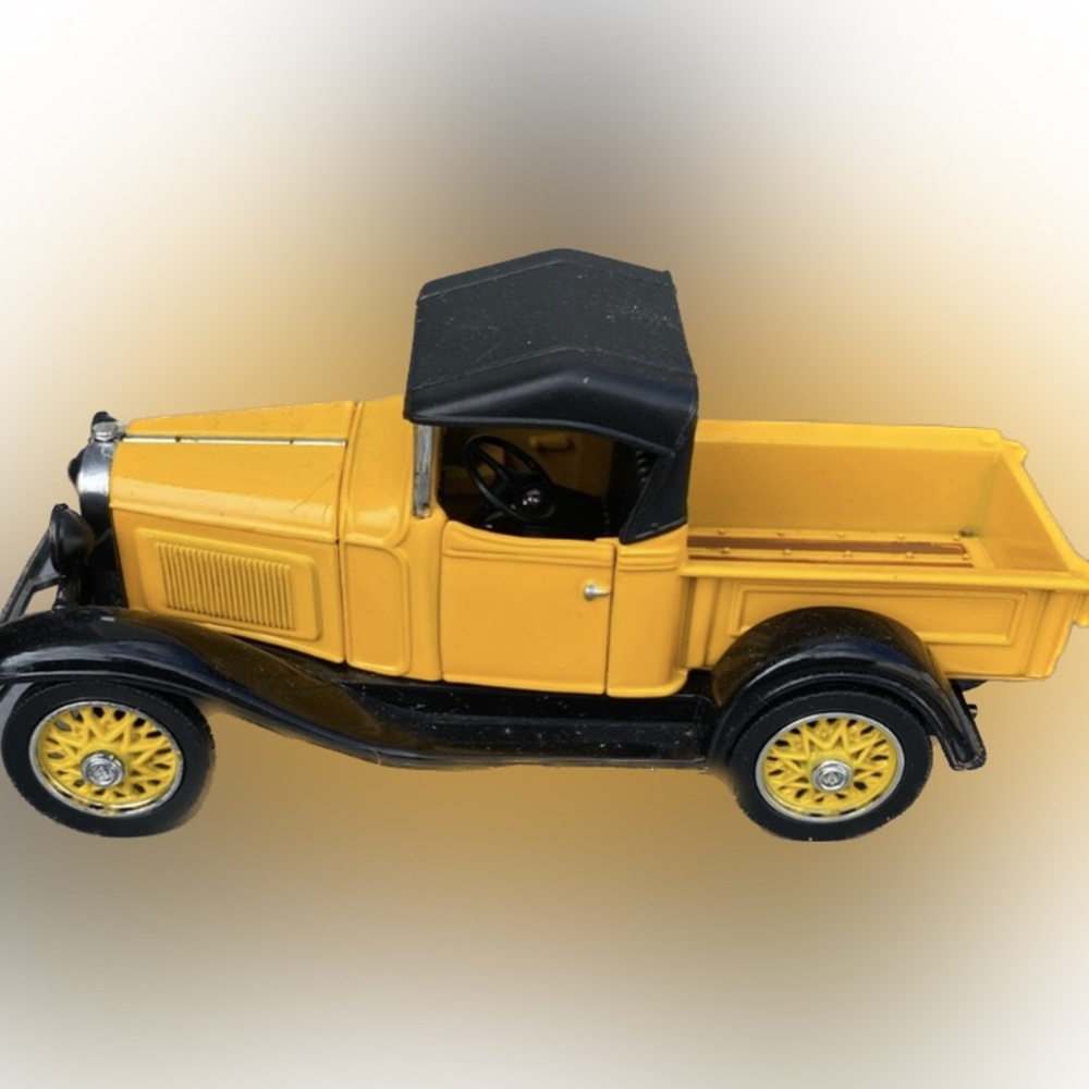 Collectible Model Car 1932 Chevy Open Cab Pickup  yellow great condition